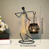 Vintage Bamboo-Style Resin Candle Holder Decorative Ornament.