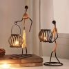 Vintage Bamboo-Style Resin Candle Holder Decorative Ornament.