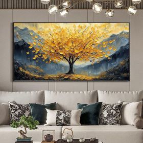 Large Golden Tree of Life Canvas Wall Art for Boho Home Decor. (Style: 01, size: 40x80cm)