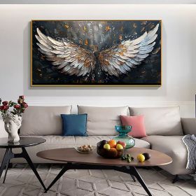 Abstract Feather Wings Canvas Wall Art for Living Room Decor. (Style: 01, size: 70x140cm)