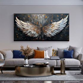 Abstract Feather Wings Canvas Wall Art for Living Room Decor. (Style: 01, size: 80x160cm)