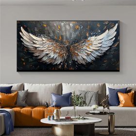 Abstract Feather Wings Canvas Wall Art for Living Room Decor. (Style: 01, size: 100x200cm)