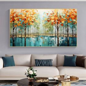 Abstract Forest Landscape Canvas Wall Art for Modern Home Decor (Style: 01, size: 140x280cm)