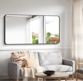 Rectangular Fog-Resistant Wall Mirror with Tempered Glass and Rounded Corners (AAR5076H38*38: AAR5076H40*32)