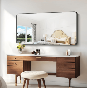 Rectangular Fog-Resistant Wall Mirror with Tempered Glass and Rounded Corners (AAR5076H38*38: AAR5076H40*36)