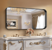 Rectangular Fog-Resistant Wall Mirror with Tempered Glass and Rounded Corners