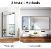 Rectangular Fog-Resistant Wall Mirror with Tempered Glass and Rounded Corners