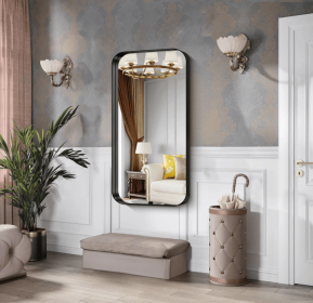 Rectangular Fog-Resistant Wall Mirror with Tempered Glass and Rounded Corners (AAR5076H38*38: AAR5076H72*40)