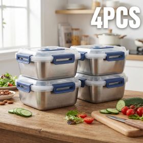 Yakimoto Extra-Large Stainless Steel Food Storage Containers with Airtight Lids. (Quantity: 4PCS)