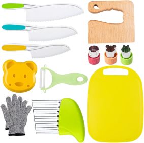 8-Piece Kids Kitchen Knife Set with Cutting Board and Peeler. (size: 13 pieces)