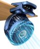 Portable Rechargeable Stroller Fan with Clamp, 360° Rotation and LED Display.