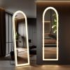 64x21-Inch LED Full-Length Mirror with 3-Color Lighting and Stand.