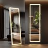 64x21-Inch LED Full-Length Mirror with 3-Color Lighting and Stand.