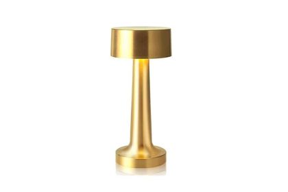 Rechargeable Touch Dimming LED Table Lamp – Portable, Cordless, 3 Color Temperatures (Color: Gold)