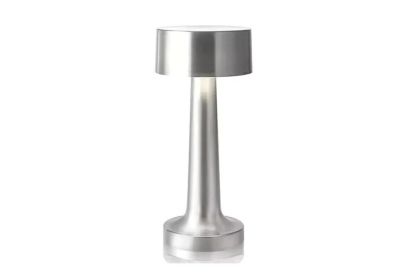 Rechargeable Touch Dimming LED Table Lamp – Portable, Cordless, 3 Color Temperatures (Color: Silver)