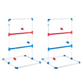 Ladder Ball Toss Game Set with 6 Balls, Scoreboard and Carry Bag (Color: White)