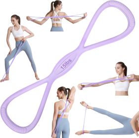 Figure 8 Resistance Band with Handles for Full-Body Exercise. (Color: 15lbs Purple)