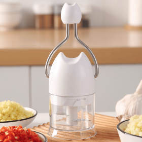 Manual 3-Blade Stainless Steel Food Chopper for Garlic, Onion and Vegetables (Style: Garlic Chopper - White)
