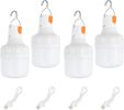 2-Pack Rechargeable 90W LED Camping Lanterns with 3 Lighting Modes and Hanging Hooks.