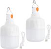 2-Pack Rechargeable 90W LED Camping Lanterns with 3 Lighting Modes and Hanging Hooks.