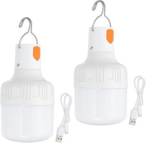 2-Pack Rechargeable 90W LED Camping Lanterns with 3 Lighting Modes and Hanging Hooks. (Style: 60W  2)