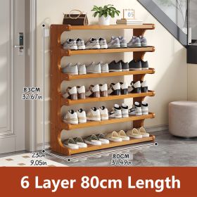 5/6-Tier Space-Saving Shoe Storage Rack with Wood Grain Finish. (size: 6th floor)