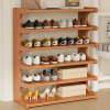 5/6-Tier Space-Saving Shoe Storage Rack with Wood Grain Finish.