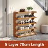 5/6-Tier Space-Saving Shoe Storage Rack with Wood Grain Finish.