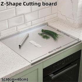 XXL 304 Stainless Steel Cutting Board with Anti-Slip Design. (size: Z-Shape 30cm×40cm)