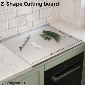 XXL 304 Stainless Steel Cutting Board with Anti-Slip Design. (size: Z-Shape 40cm×50cm)