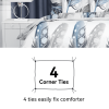 3-Piece Queen Blue and White Floral Duvet Cover Set with Pillowcases.