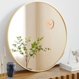 Black Round Wall Mirror for Bathroom, Entryway and Bedroom Vanity. (size: gold/24in)