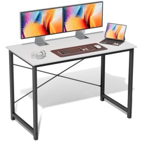 Modern Home Office Computer Desk with X-Shaped Reinforcement (Color: white/40IN)