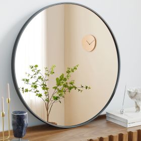 Black Round Wall Mirror for Bathroom, Entryway and Bedroom Vanity. (size: Black/20in)