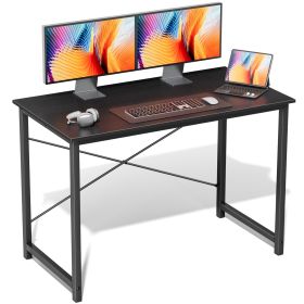 Modern Home Office Computer Desk with X-Shaped Reinforcement (Color: Black/40IN)