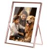 2-Piece Rose Gold Floating Picture Frame Set for 5x7 and 8x10 Photos.