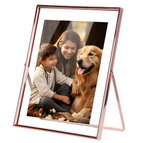 2-Piece Rose Gold Floating Picture Frame Set for 5x7 and 8x10 Photos. (size: L)