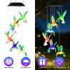 Solar Hummingbird Wind Chime with 6 Color-Changing LED Lights.