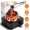 500W Electric Charcoal Burner with 5 Heat Settings, Grill and Tongs.