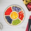 2-Piece Rotating Divided Snack Tray with Lid and Handle