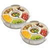 2-Piece Rotating Divided Snack Tray with Lid and Handle