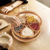 Foldable Bamboo Fruit Basket and Snack Serving Tray