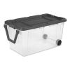 Extra Large Storage Bin, 160 Quart Wheeled Clear Plastic Storage Container with Handle, Gray, Pack of 2
