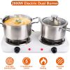 2000W Portable Double Burner Electric Hot Plate with 5 Heat Levels