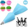 8/10/18-Piece Reusable Silicone Pastry Bag and Piping Tip Set.