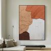 Handmade Blush White and Brown Textured Abstract Canvas Wall Art