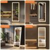 64x21-Inch LED Full-Length Mirror with 3-Color Lighting and Stand.