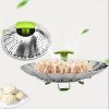 Foldable Stainless Steel Steamer Basket for Vegetables, Fish and Buns.