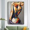 Hand-Painted Abstract Woman Figure Canvas Wall Art for Modern Home Decor.
