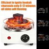 500W Electric Charcoal Burner with 5 Heat Settings, Grill and Tongs.